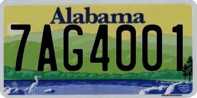 AL license plate 7AG4001