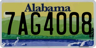 AL license plate 7AG4008