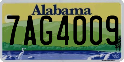 AL license plate 7AG4009