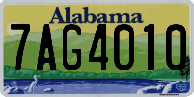 AL license plate 7AG4010
