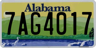 AL license plate 7AG4017