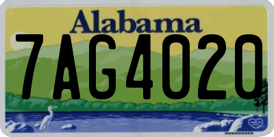 AL license plate 7AG4020