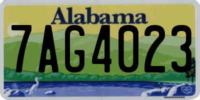 AL license plate 7AG4023