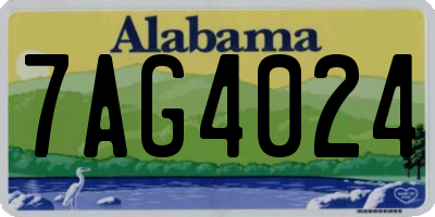 AL license plate 7AG4024