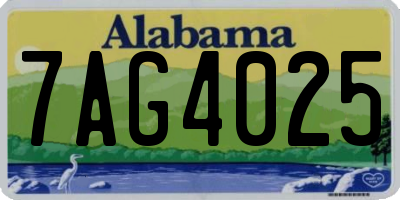 AL license plate 7AG4025