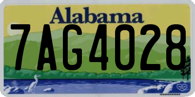 AL license plate 7AG4028