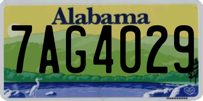 AL license plate 7AG4029