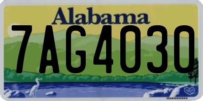 AL license plate 7AG4030