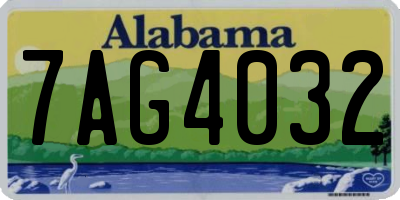 AL license plate 7AG4032