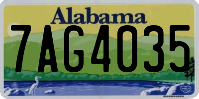 AL license plate 7AG4035