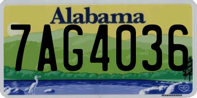 AL license plate 7AG4036