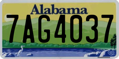 AL license plate 7AG4037