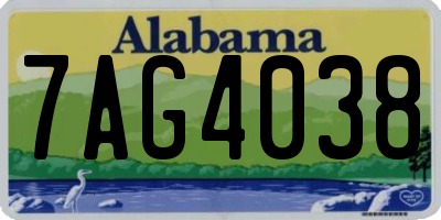AL license plate 7AG4038