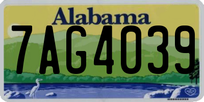 AL license plate 7AG4039