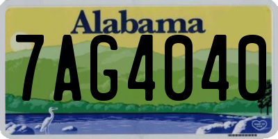 AL license plate 7AG4040