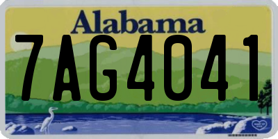 AL license plate 7AG4041