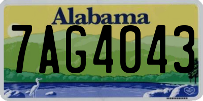AL license plate 7AG4043