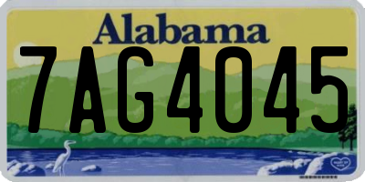 AL license plate 7AG4045