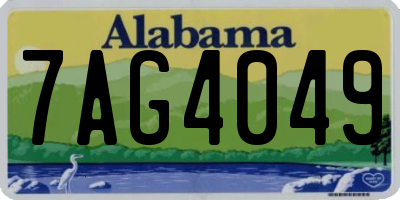 AL license plate 7AG4049