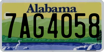AL license plate 7AG4058