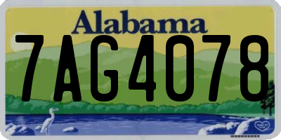 AL license plate 7AG4078