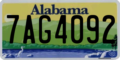 AL license plate 7AG4092