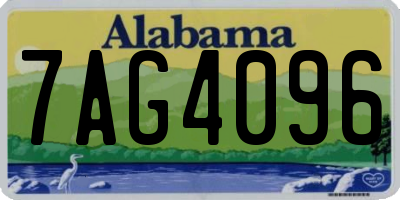 AL license plate 7AG4096