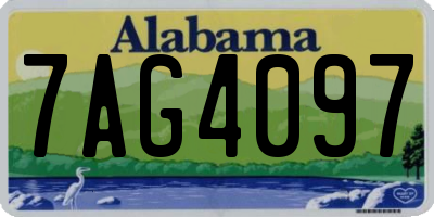 AL license plate 7AG4097