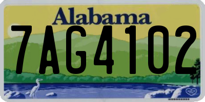 AL license plate 7AG4102