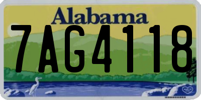 AL license plate 7AG4118