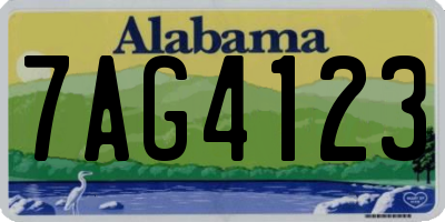 AL license plate 7AG4123