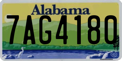 AL license plate 7AG4180