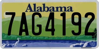 AL license plate 7AG4192