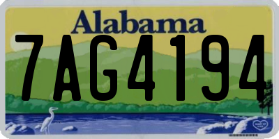 AL license plate 7AG4194