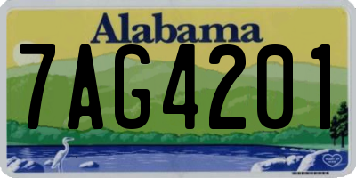 AL license plate 7AG4201