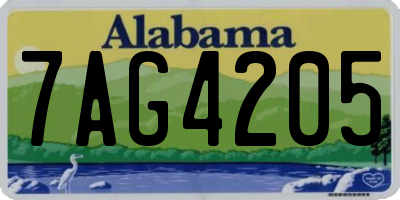 AL license plate 7AG4205