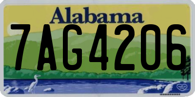 AL license plate 7AG4206