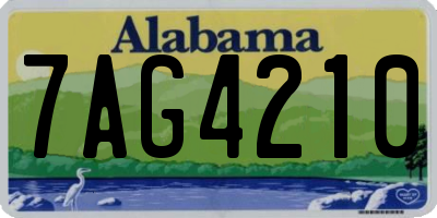 AL license plate 7AG4210
