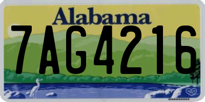 AL license plate 7AG4216