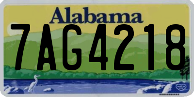 AL license plate 7AG4218