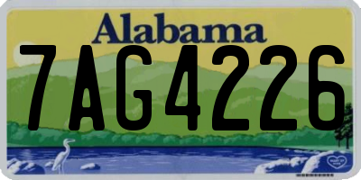 AL license plate 7AG4226