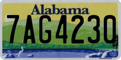 AL license plate 7AG4230