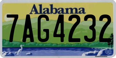 AL license plate 7AG4232