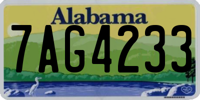 AL license plate 7AG4233
