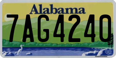 AL license plate 7AG4240
