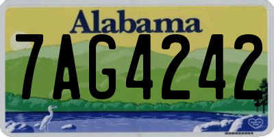 AL license plate 7AG4242