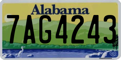 AL license plate 7AG4243