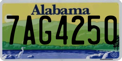AL license plate 7AG4250