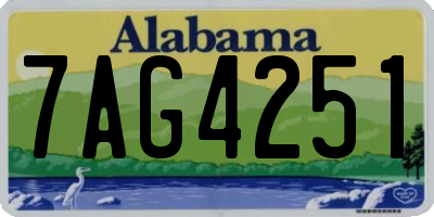 AL license plate 7AG4251