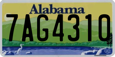 AL license plate 7AG4310